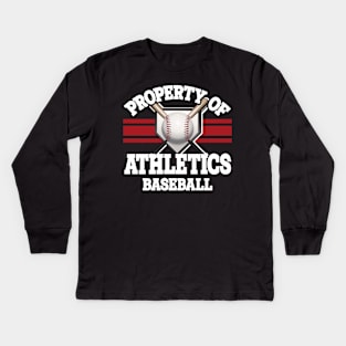 Proud Name Athletics Graphic Property Vintage Baseball Kids Long Sleeve T-Shirt